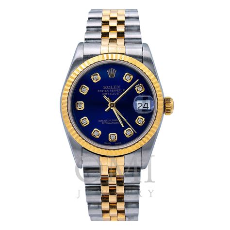 rolex lady datejust two tone diamonds blue|cheapest rolex lady datejust.